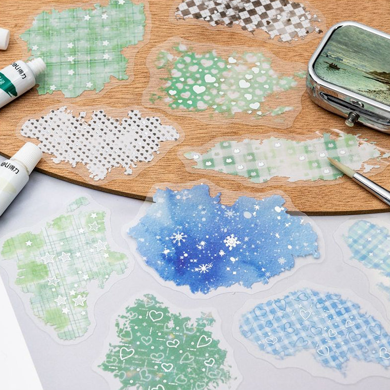 Watercolour Blend PET Stickers 10psc 6 variants image 0