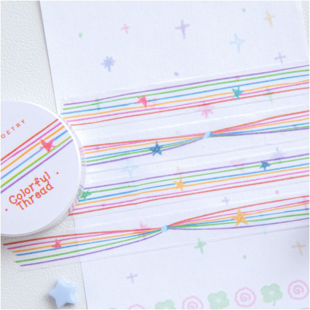 Colourful Sugar Diary Series Washi Tape 1cm x 2m 6 Designs image 0