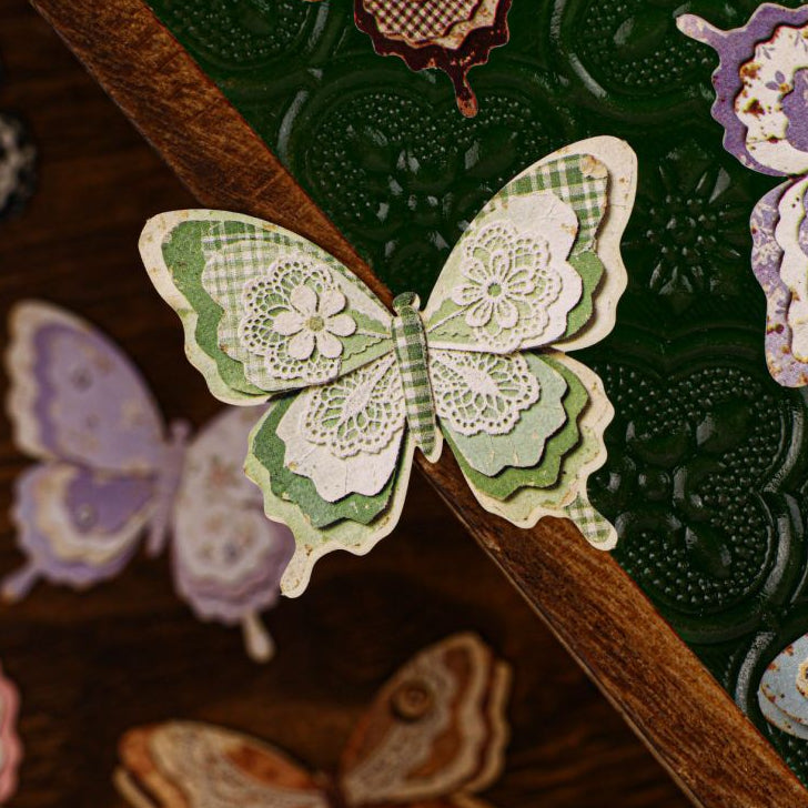 Vintage Style Butterfly Paper Stickers 15 psc 6 designs image 2