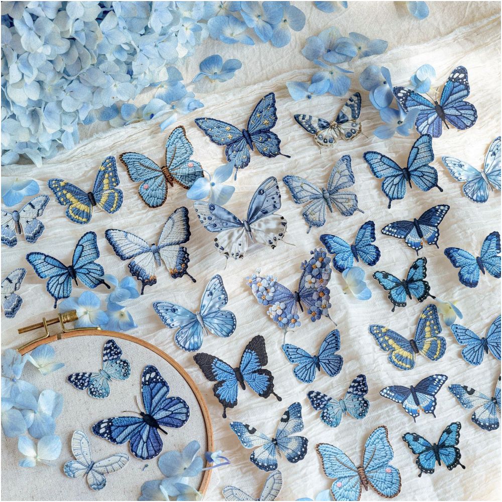 Butterfly Fabric Paper Stickers Book 20psc 6 Designs image 2