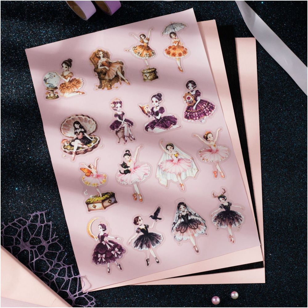 Vintage Little Ballet Series PET Stickers 15psc 4 Designs image 3