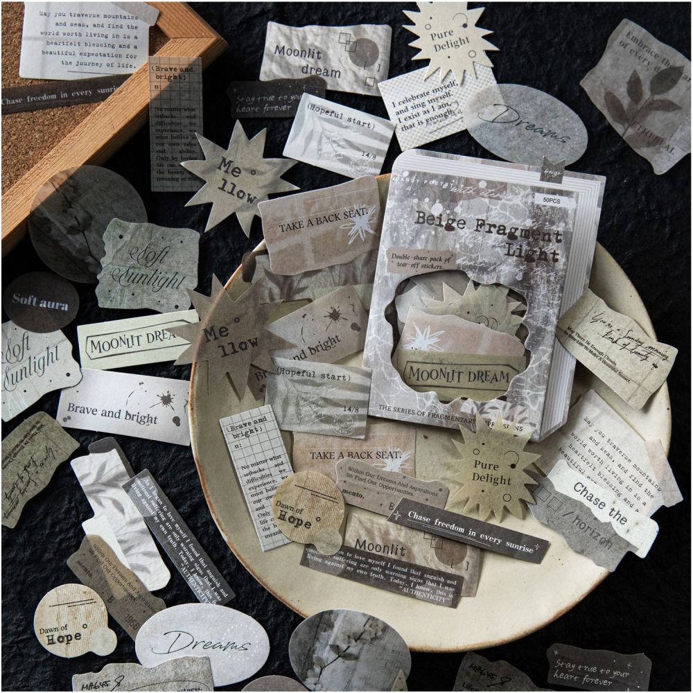 Miscellaneous Shadows Series Paper Stickers 50psc 6 Designs image 3