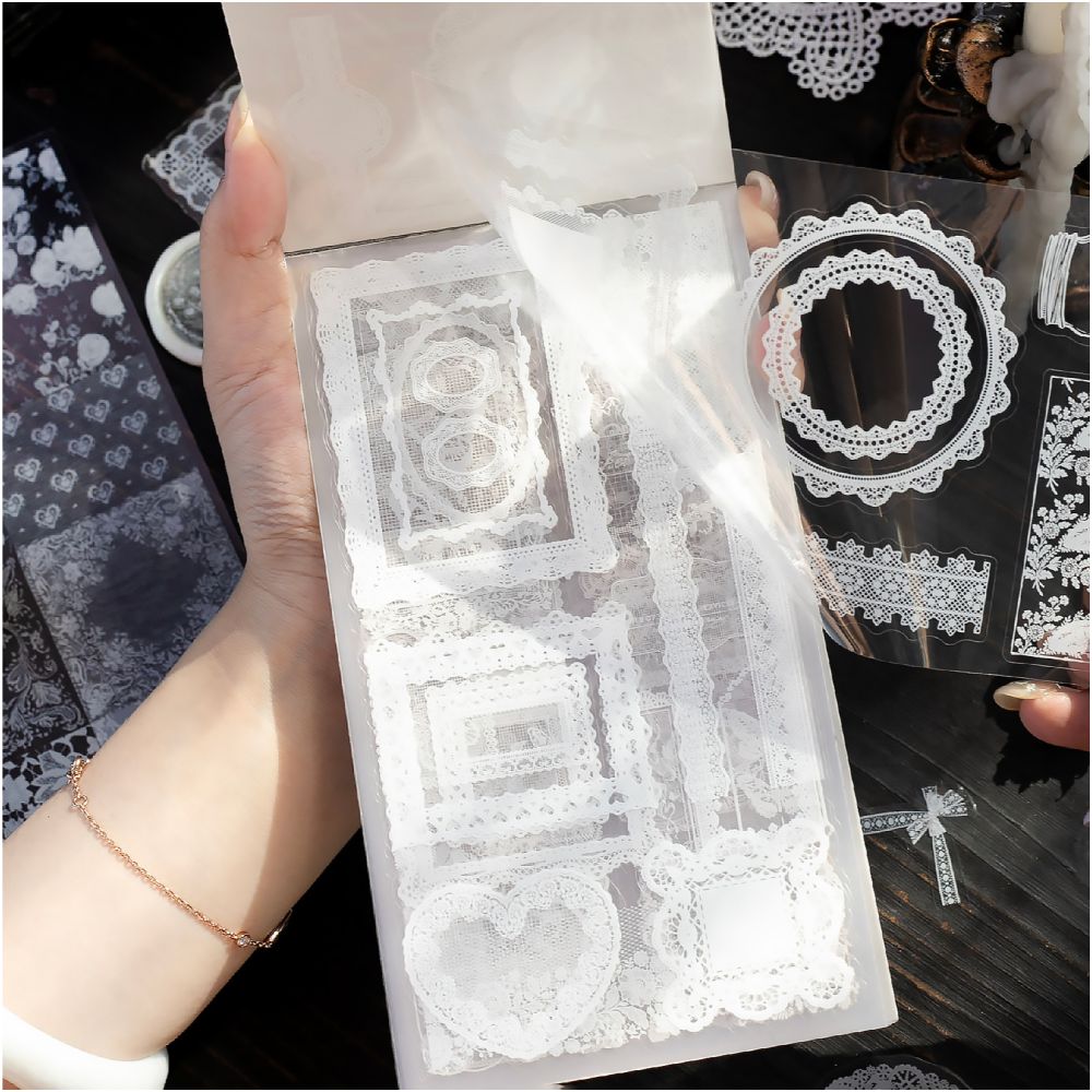 Lace Night Song Series PET stickers 30 Sheets image 1