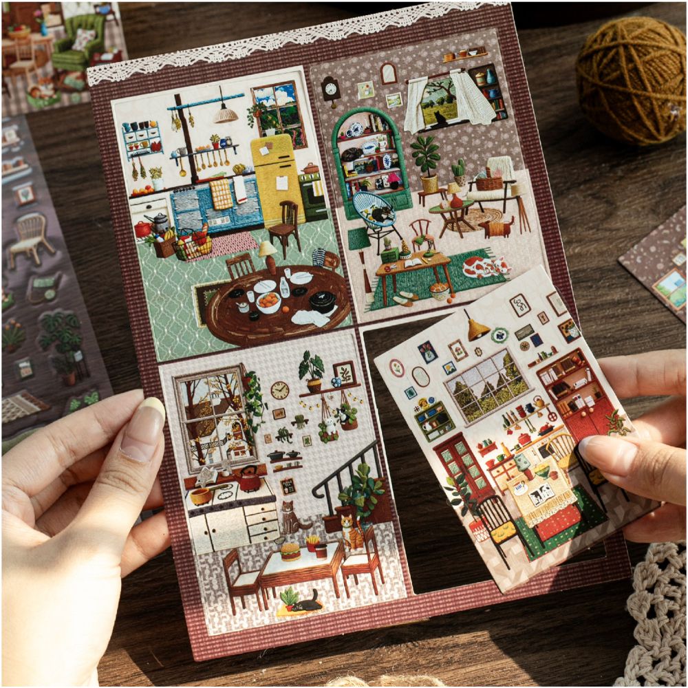 My Room Series PET Stickers 2 Sheets 4 Designs image 0