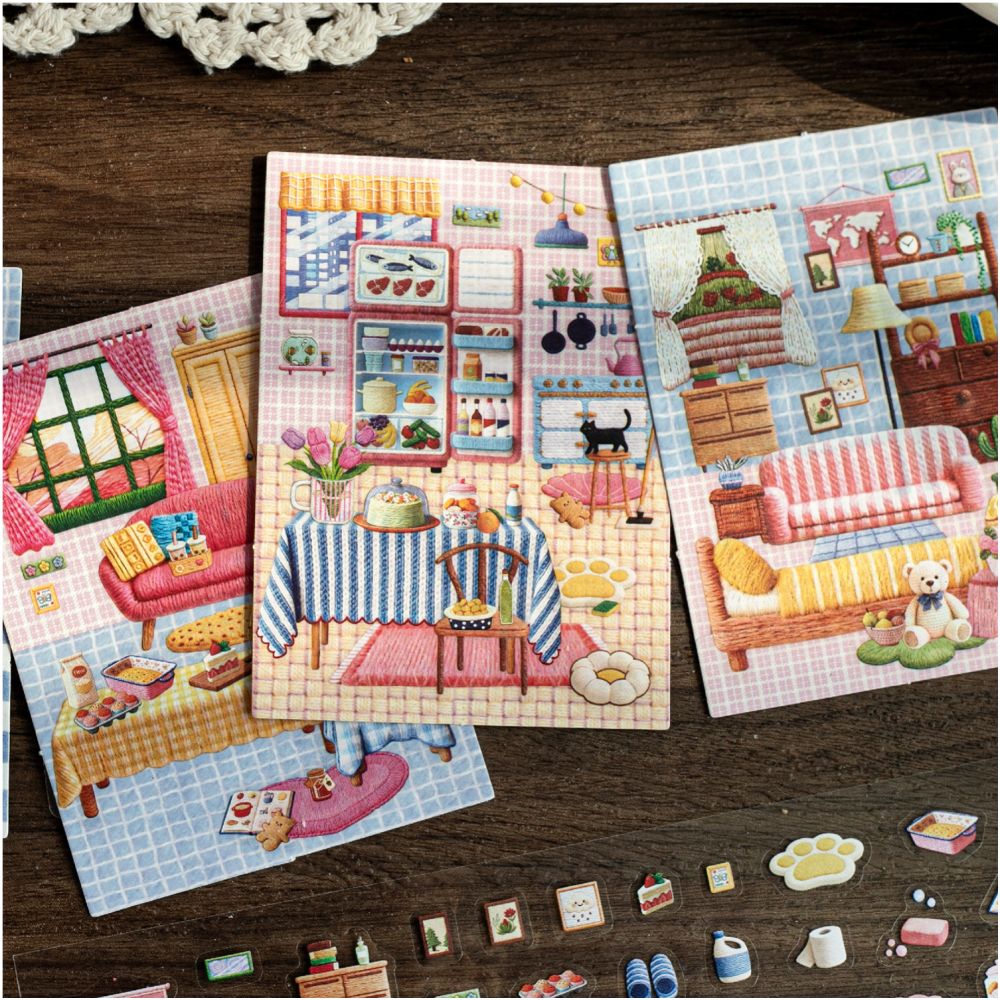 My Room Series PET Stickers 2 Sheets 4 Designs image 1