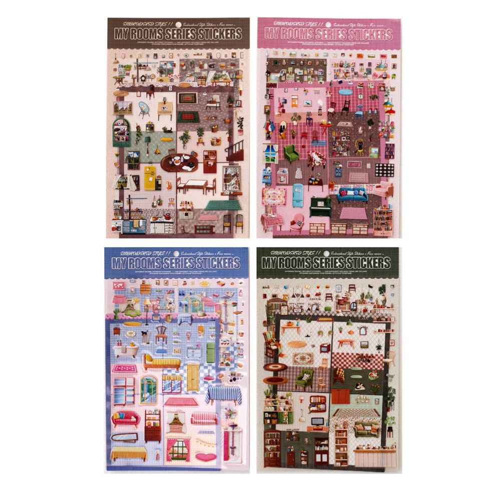 My Room Series PET Stickers 2 Sheets 4 Designs image 4