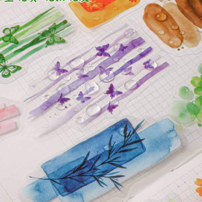Watercolour Series PET Stickers 15psc 6 Designs image 3