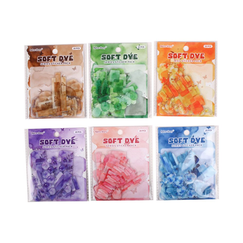 Watercolour Series PET Stickers 15psc 6 Designs image 4