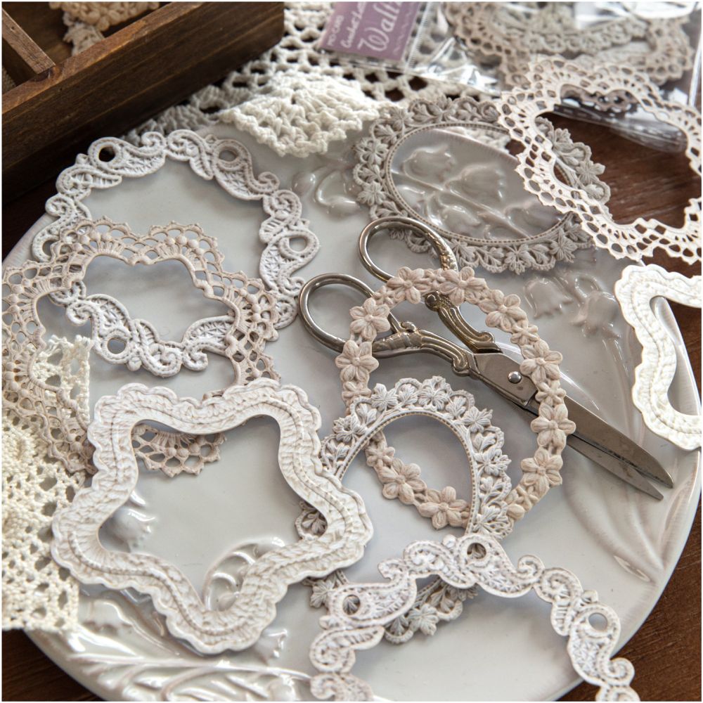 Vintage Flower Frame Paper Stickers 10psc 4variants image 1
