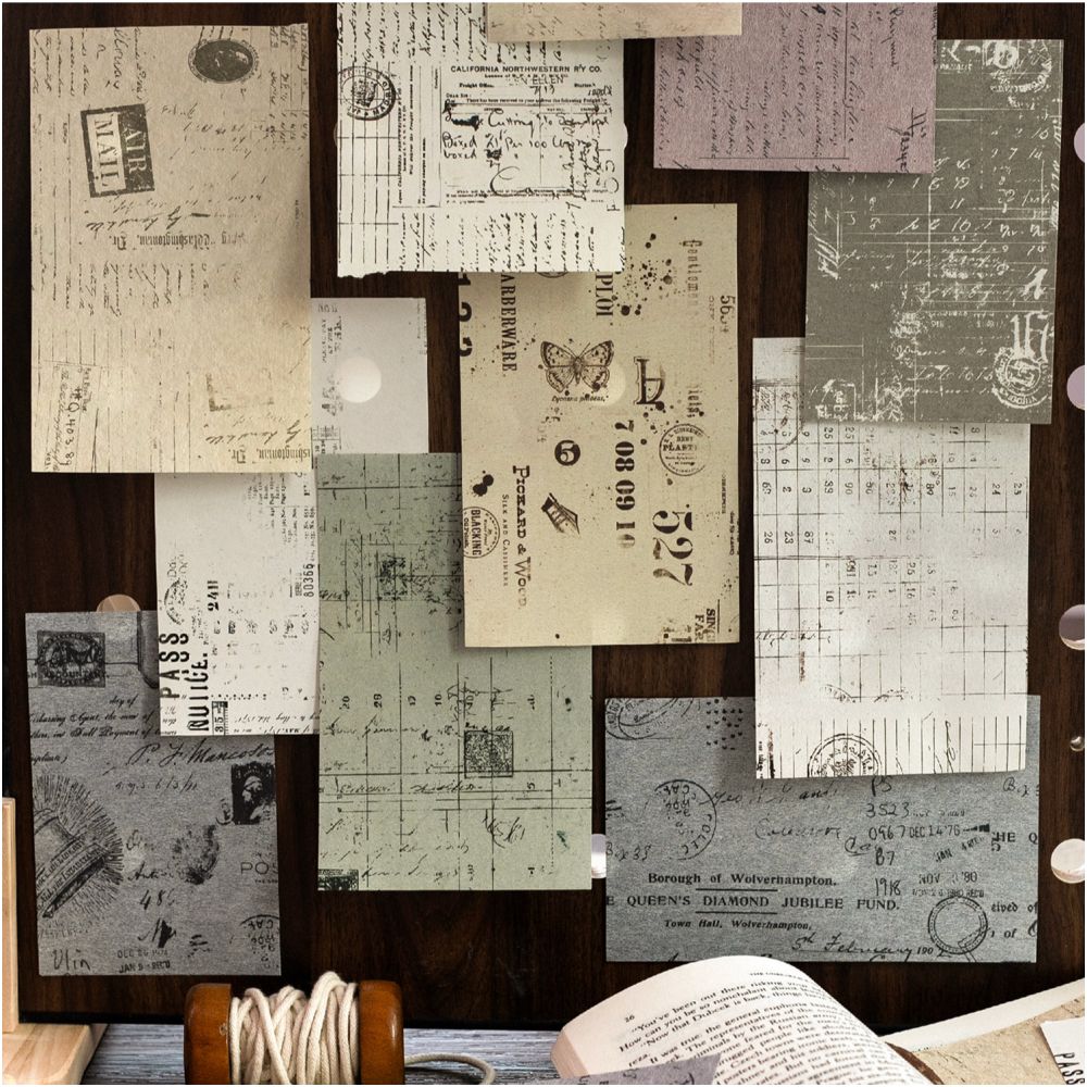 Vintage Specimen Material Paper 19cm x 29cm 36 Sheets 3 Styles image 0