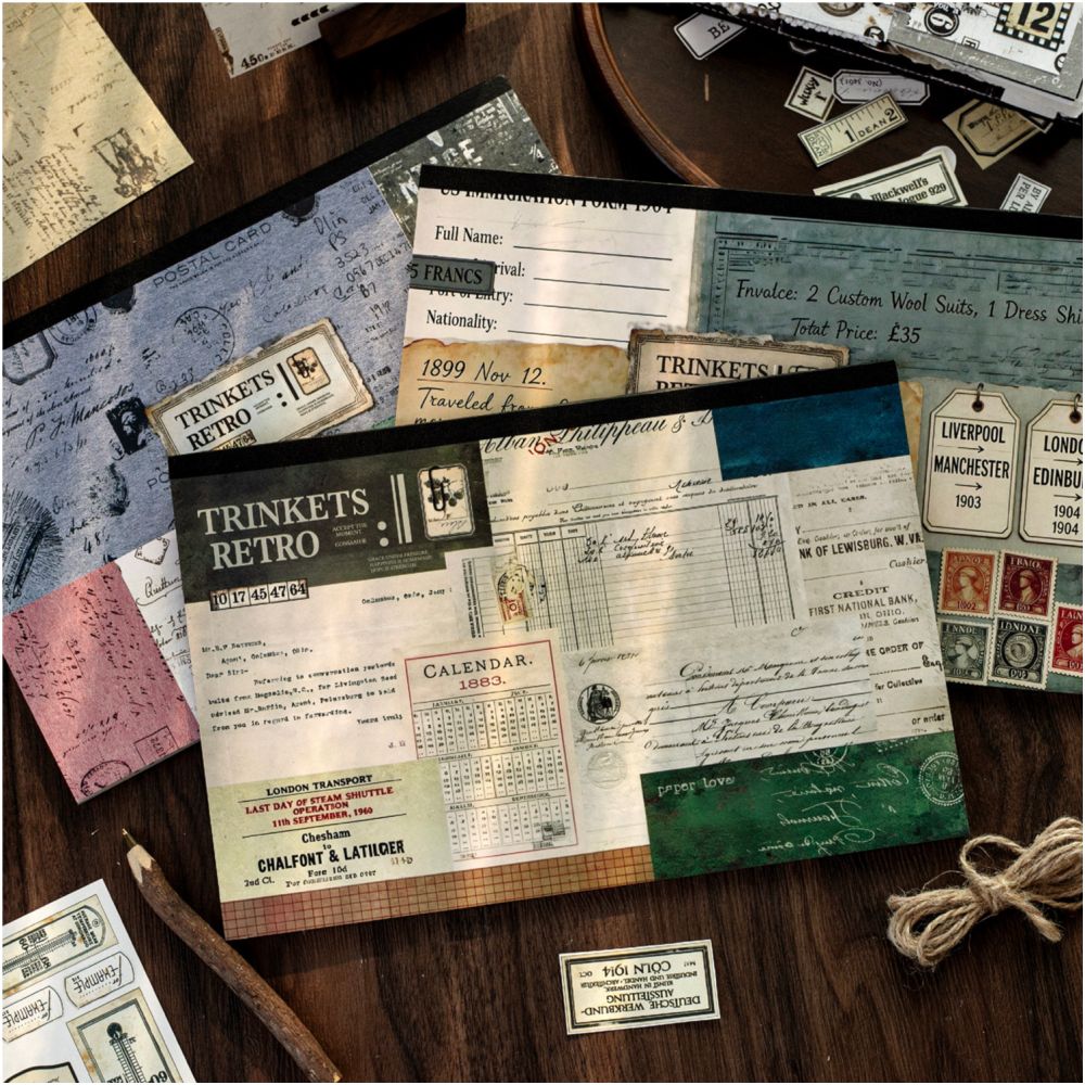 Vintage Specimen Material Paper 19cm x 29cm 36 Sheets 3 Styles image 1