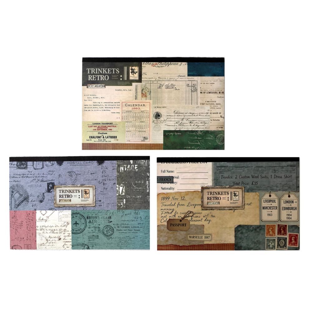 Vintage Specimen Material Paper 19cm x 29cm 36 Sheets 3 Styles image 4