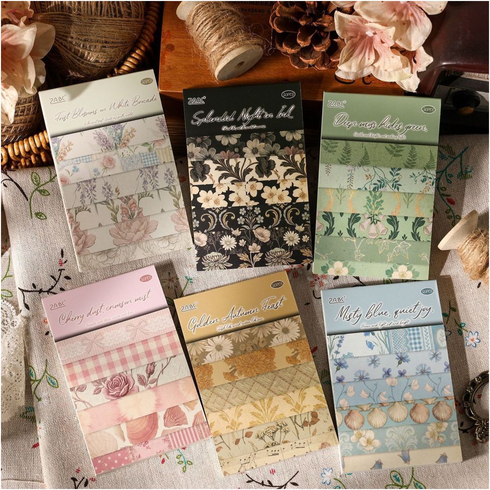 Gentle Breeze Series Material Paper 6 7cm x 10 5cm 50 sheets 6 designs image 0