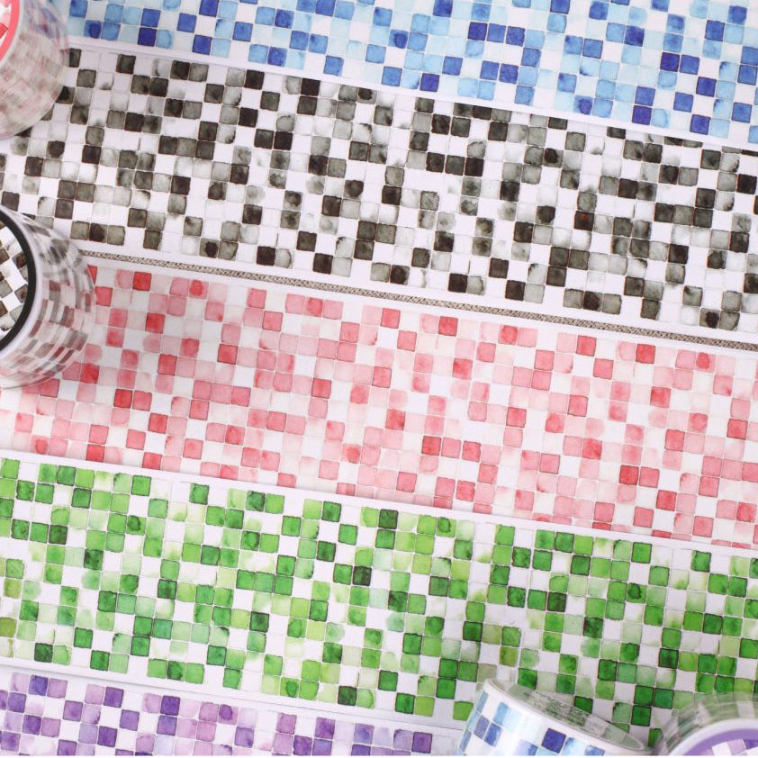 Watercolour Mosaic Series Washi Tape 5cm x 2m 6 designs image 2