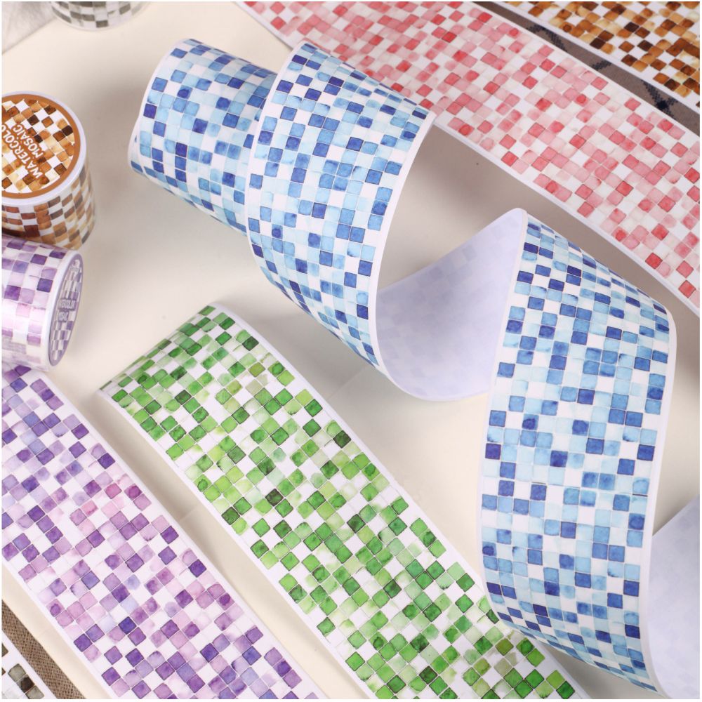 Watercolour Mosaic Series Washi Tape 5cm x 2m 6 designs image 3