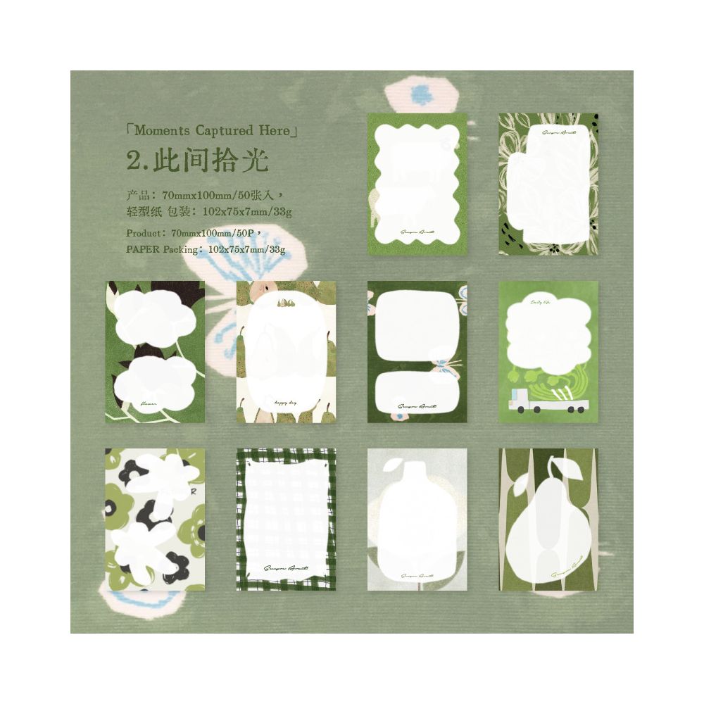 Mountain Mist Series Material Paper 7cm x 10cm 50 Sheets 6 Designs