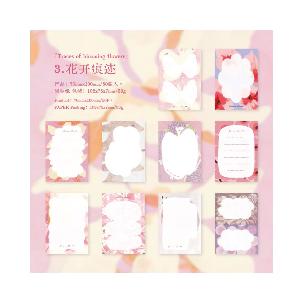 Mountain Mist Series Material Paper 7cm x 10cm 50 Sheets 6 Designs