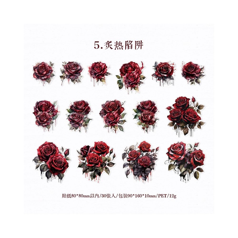 Rose Adventure Series Pet Stickers 30psc 5 variants