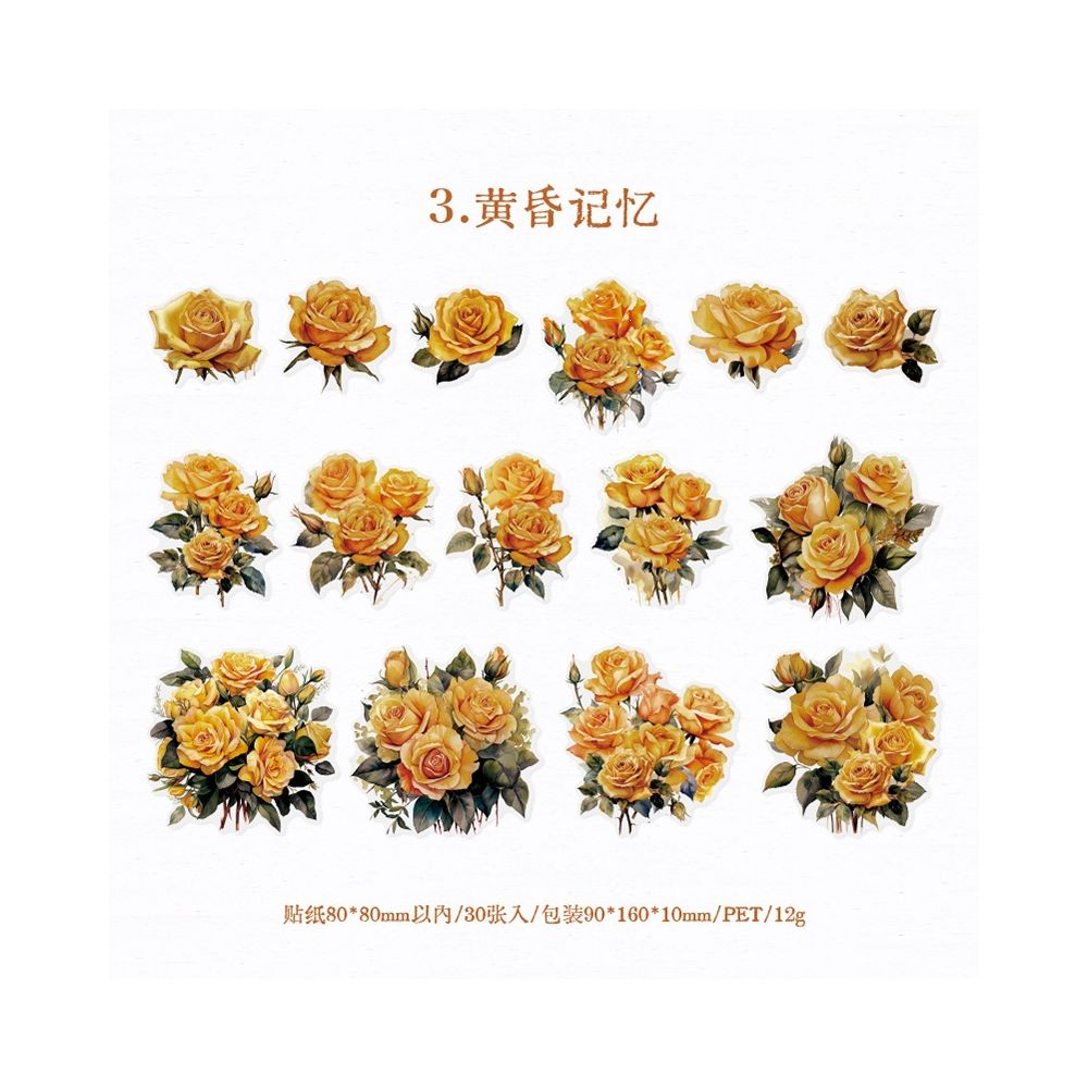 Rose Adventure Series Pet Stickers 30psc 5 variants
