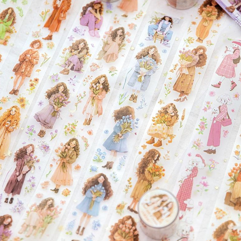 Bouquet Girl Series PET Tape 3 7cm x 2m 8 variants image 1