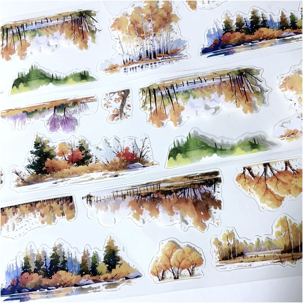 Spring and Autumn Poetry Landscape PET Tape 7cm x 2m image 3