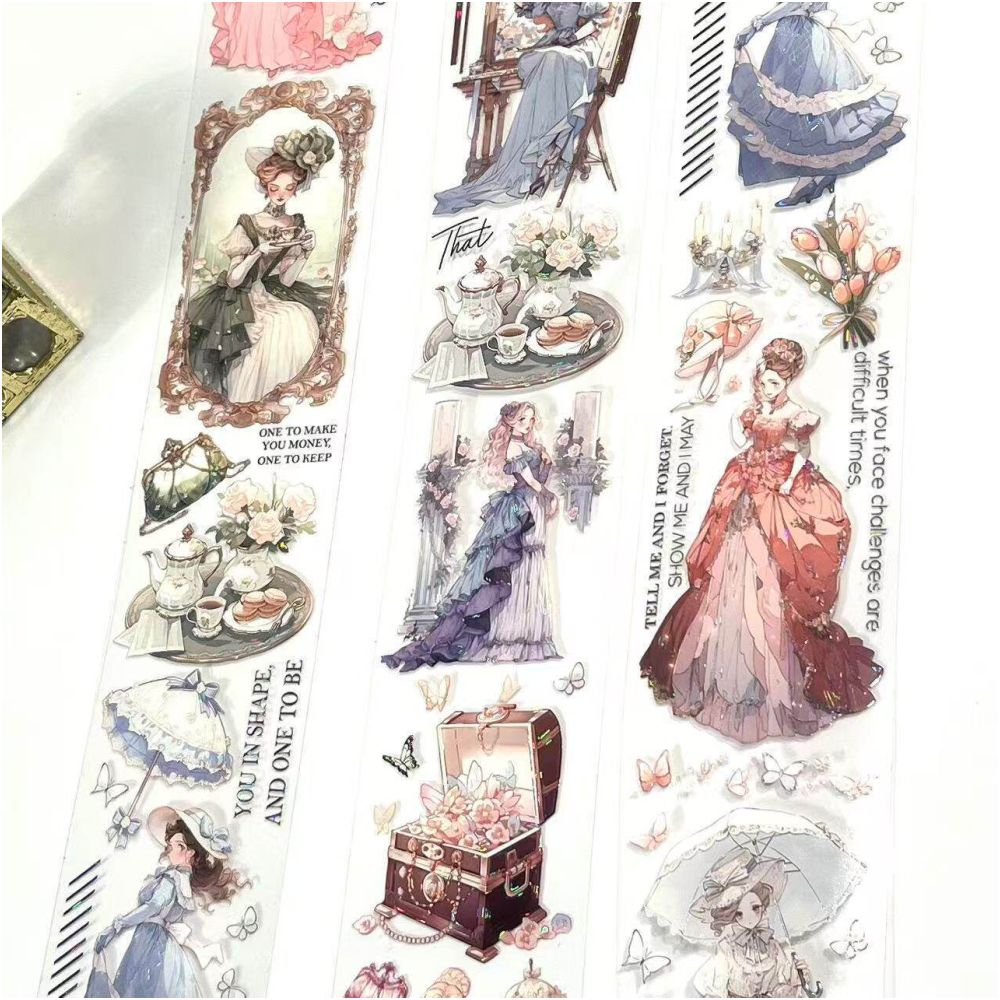 Vintage French Girl Character PET Tape 6cm x 2m image 1