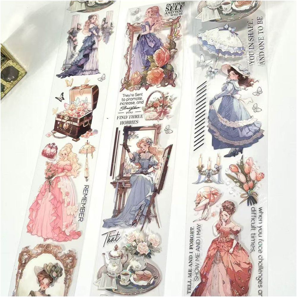 Vintage French Girl Character PET Tape 6cm x 2m image 2