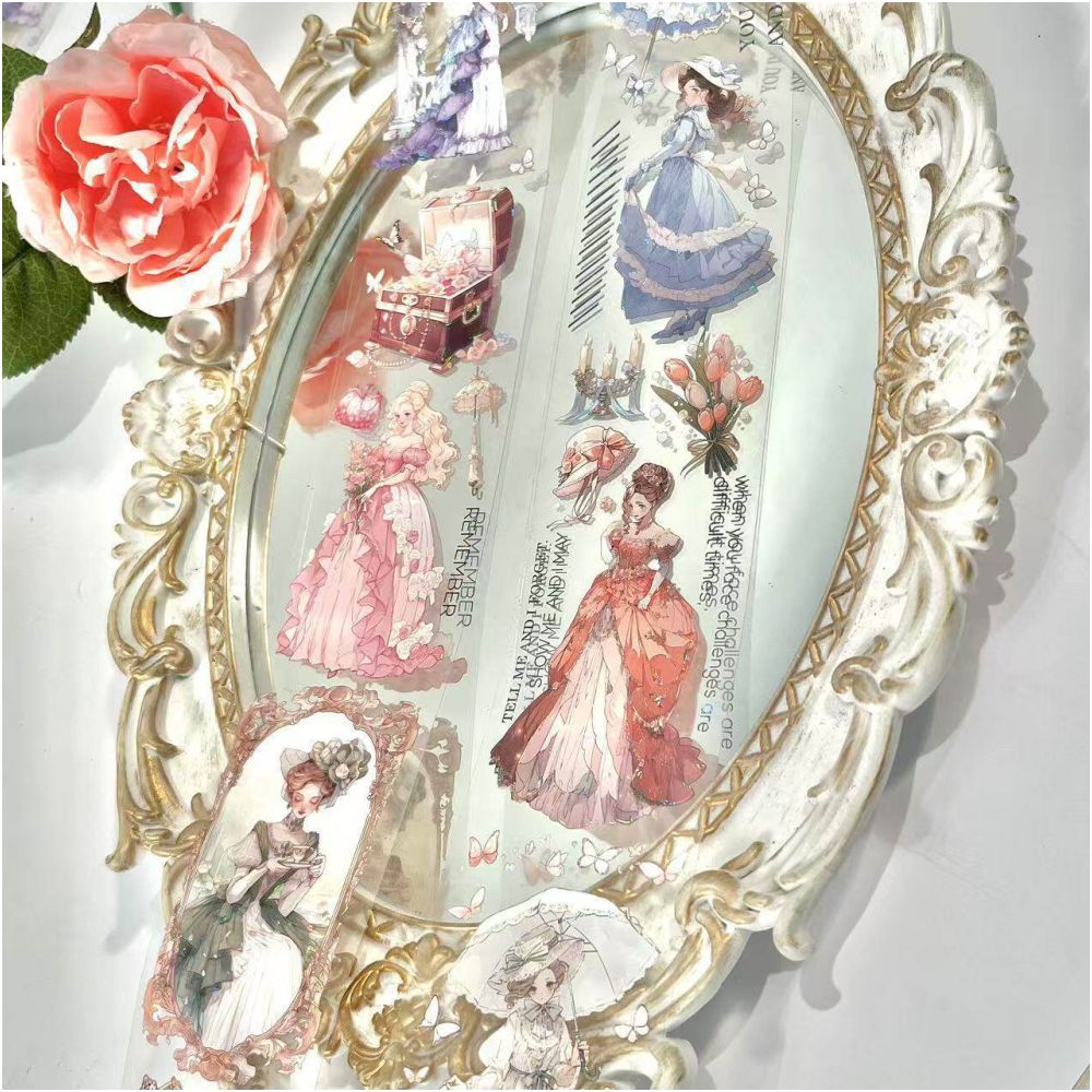 Vintage French Girl Character PET Tape 6cm x 2m image 3