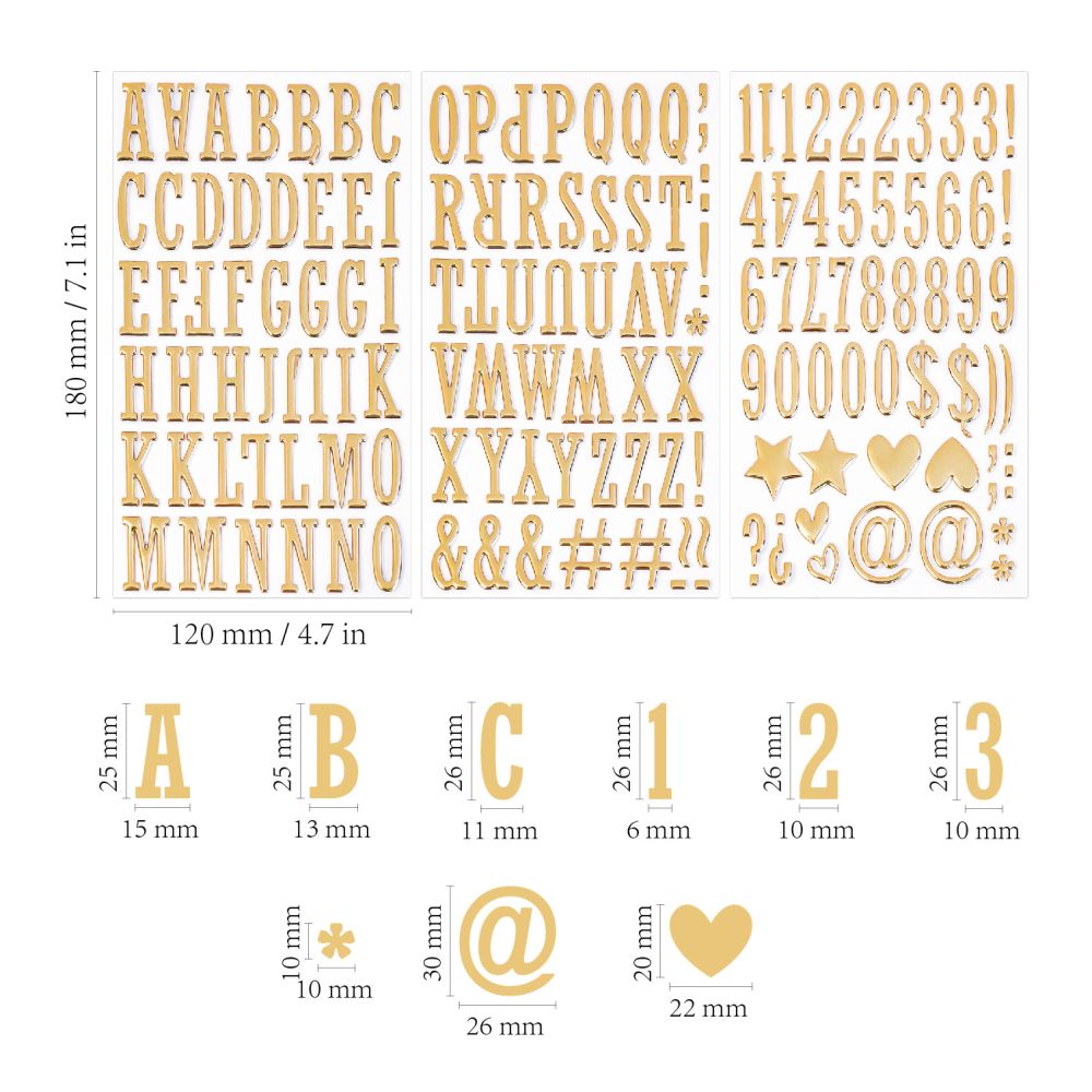 English Letter Bubble Stickers 3D 15 Styles