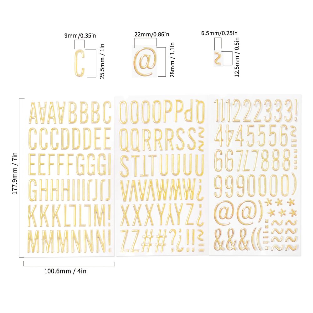 English Letter Bubble Stickers 3D 15 Styles
