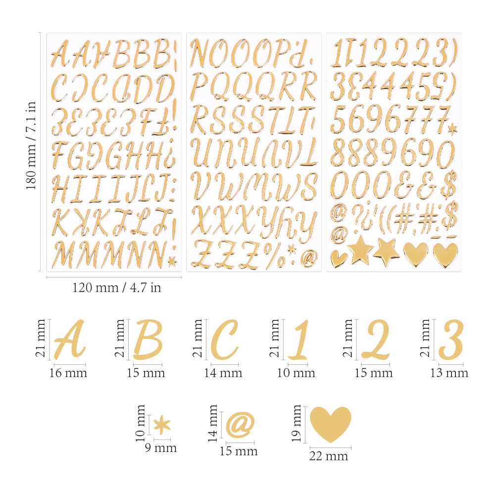 English Letter Bubble Stickers 3D 15 Styles
