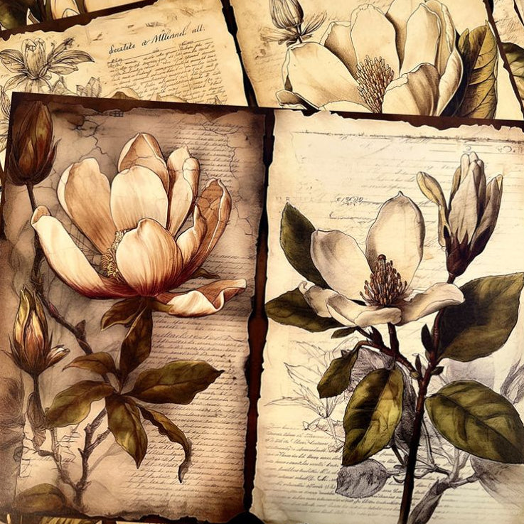 American country style magnolia background paper 10 Sheets 14cm x 18cm image 0