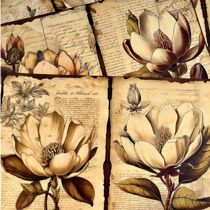 American country style magnolia background paper 10 Sheets 14cm x 18cm image 1