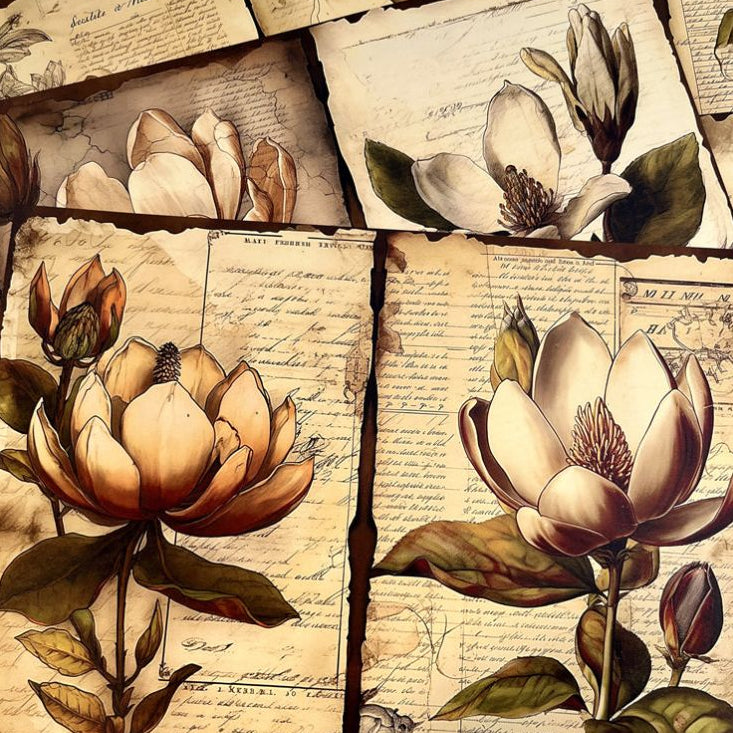 American country style magnolia background paper 10 Sheets 14cm x 18cm image 3