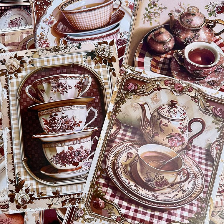 English Afternoon Tea Dessert Background Paper 16 Sheets 14cm x 18cm image 1