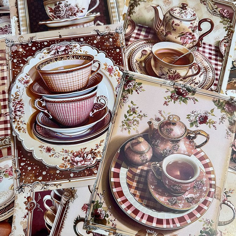 English Afternoon Tea Dessert Background Paper 16 Sheets 14cm x 18cm image 2