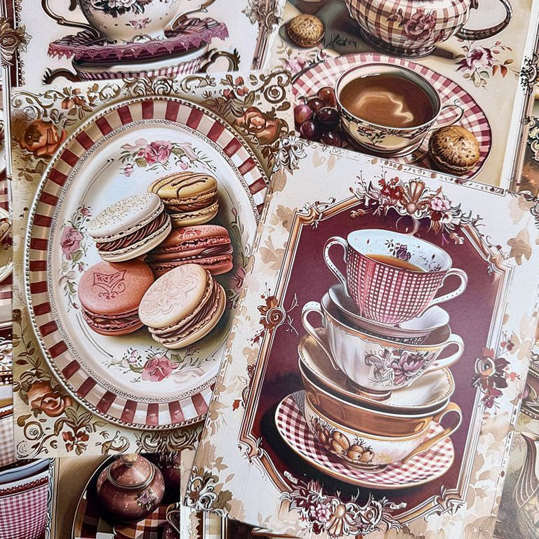 English Afternoon Tea Dessert Background Paper 16 Sheets 14cm x 18cm image 3