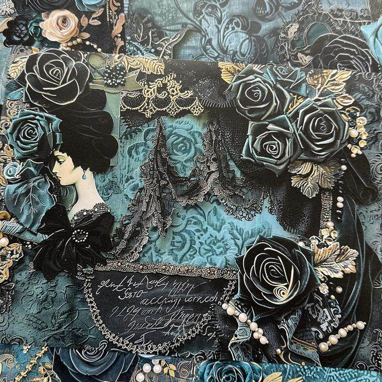 Blue velvet background paper 20 Sheets 14cm x 18cm image 1
