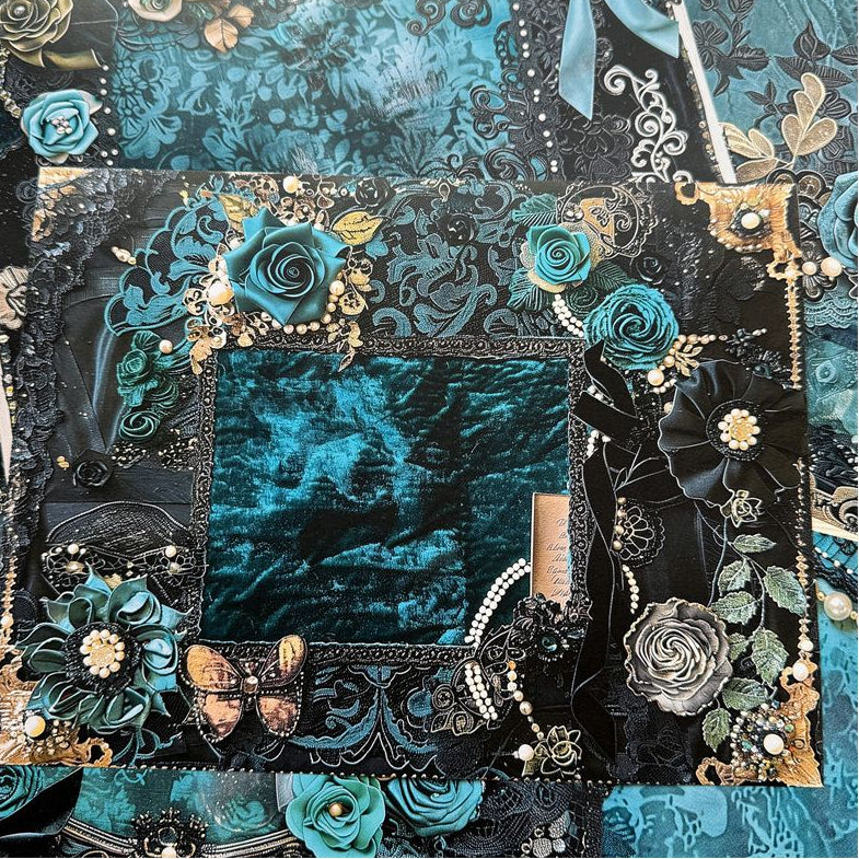 Blue velvet background paper 20 Sheets 14cm x 18cm image 2