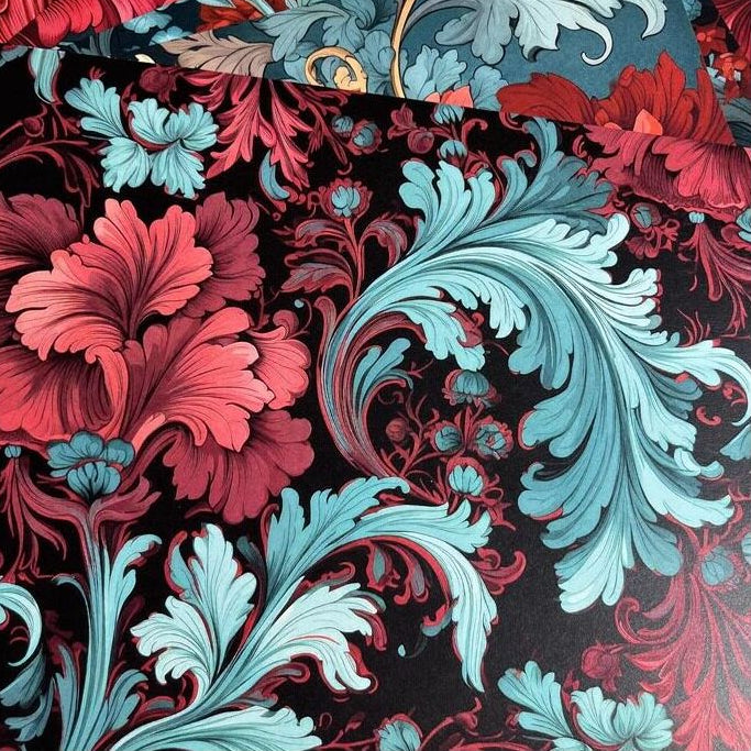 Baroque Floral Pattern Background Paper 14cm x 18cm 10 Sheets