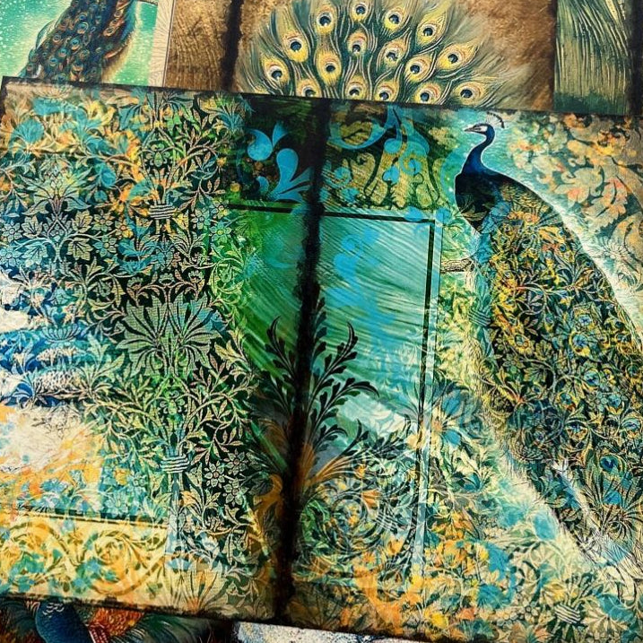 Peacock Forest Baroque Collage Material Paper 13cm x 18 cm 10 Sheets image 2