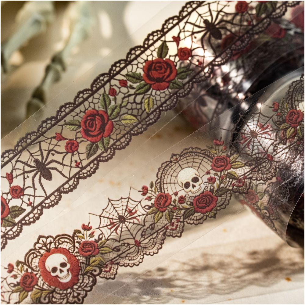 Gothic Lace Theme PET Tape 6 Designs 3 cm x 2m image 0