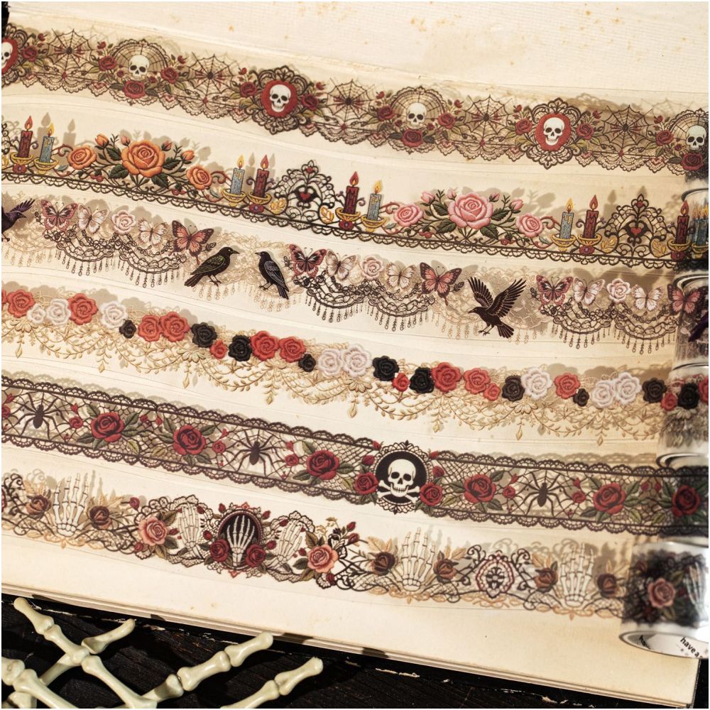 Gothic Lace Theme PET Tape 6 Designs 3 cm x 2m image 3