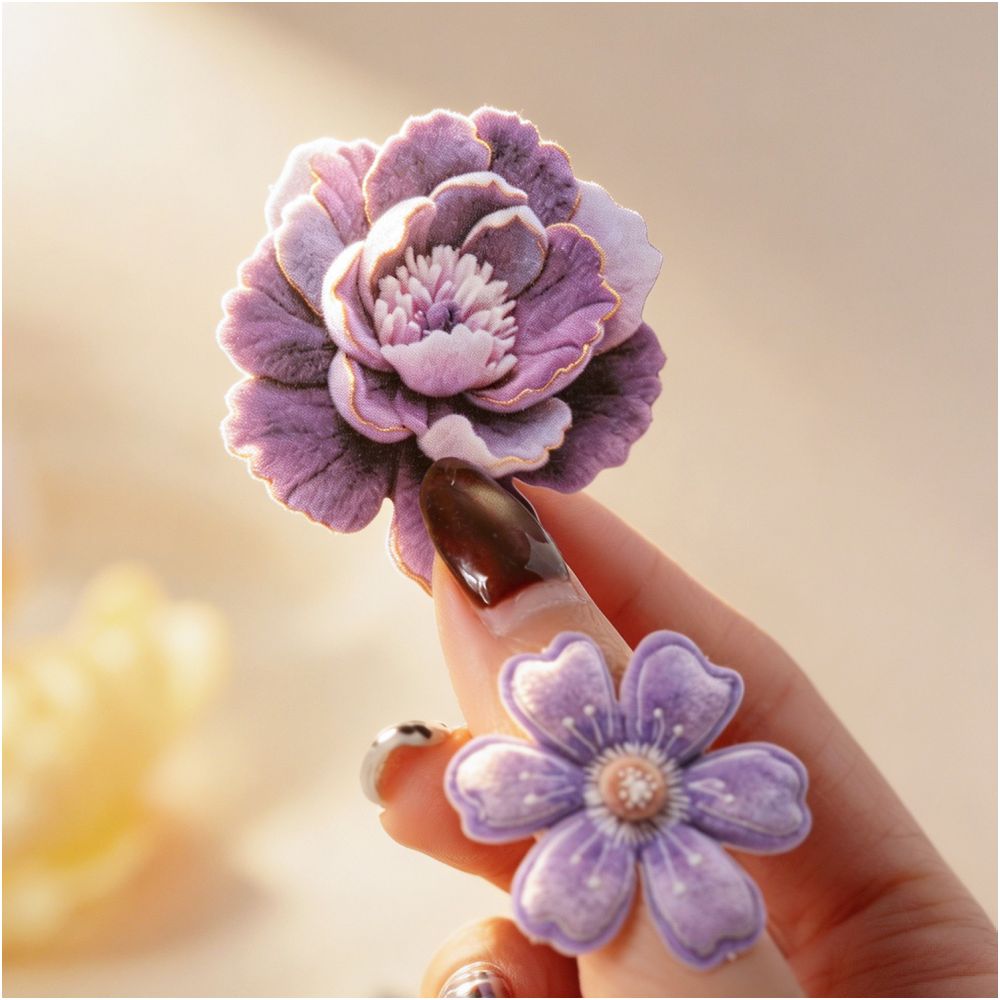Velvet Flower Series Paper Stickers 30 sheets 6 designs image 1
