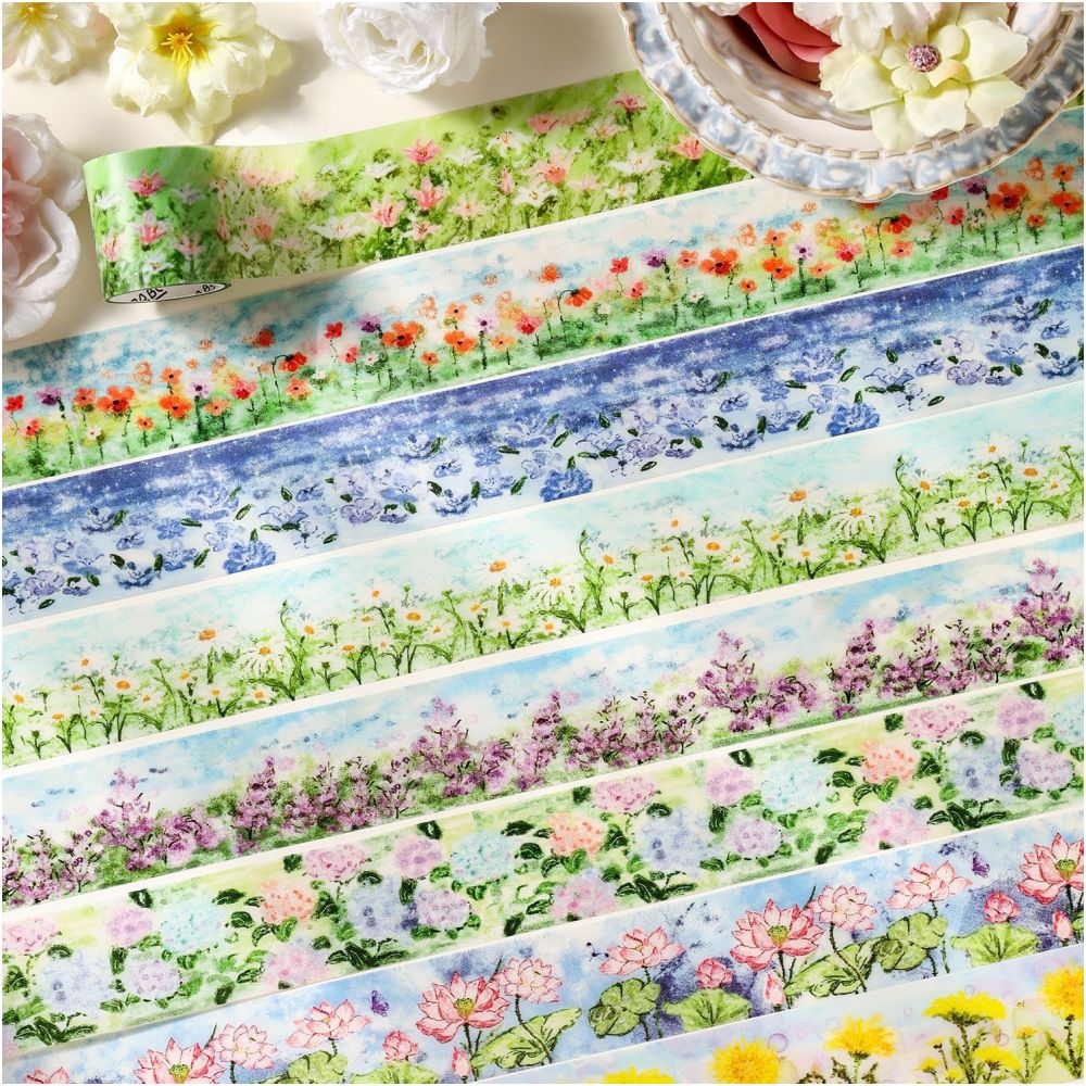 Ten Miles of Flower Fields series PET Tape set 2 designs 4 Rolls image 3