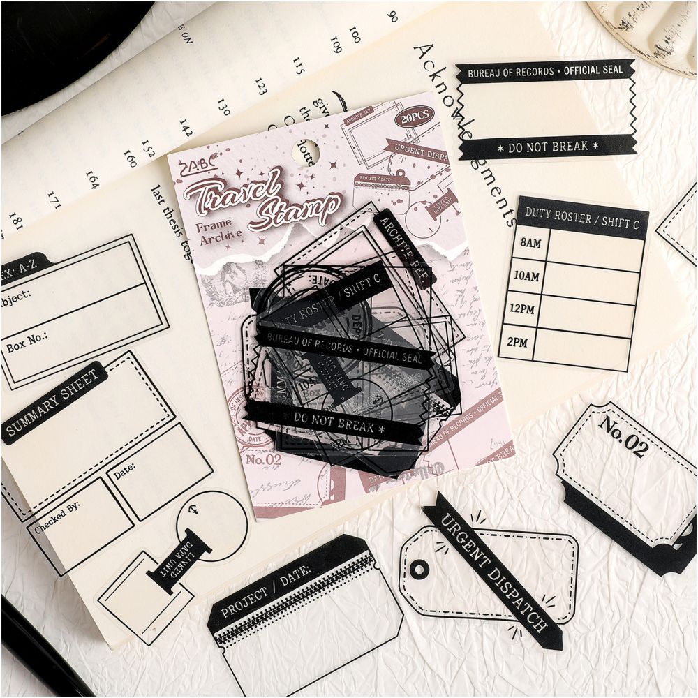 Archive Frame Series Border PET Stickers 20 sheets 6 designs image 1