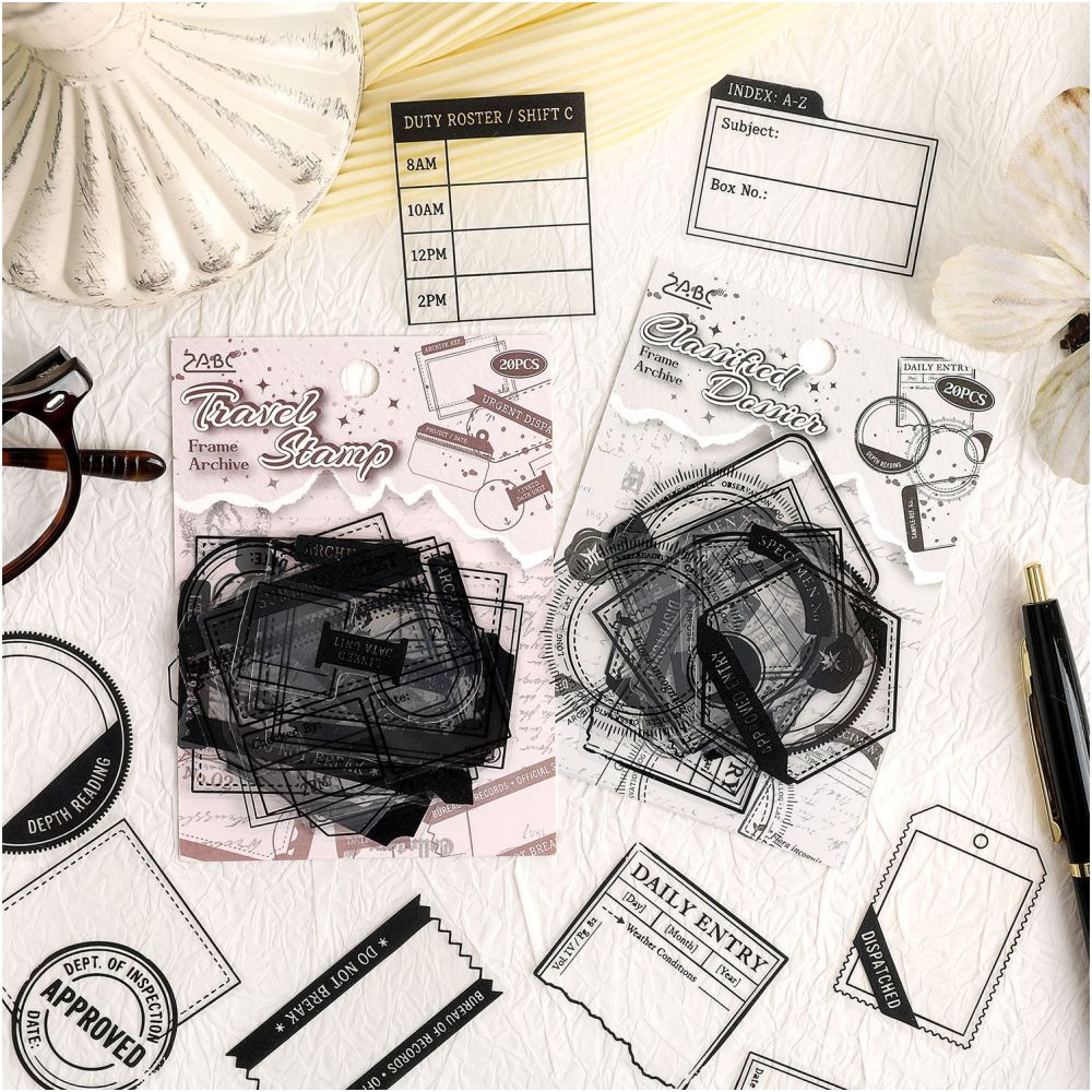 Archive Frame Series Border PET Stickers 20 sheets 6 designs image 3