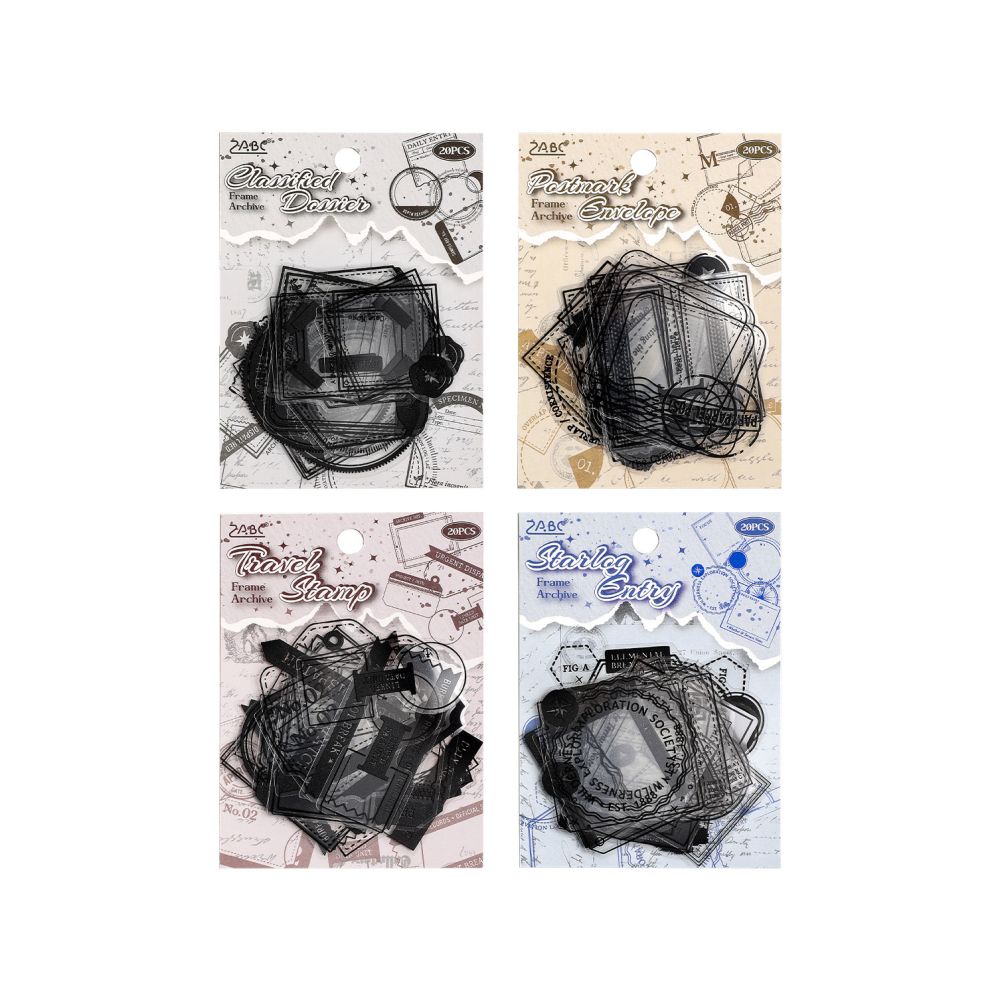 Archive Frame Series Border PET Stickers 20 sheets 6 designs image 4