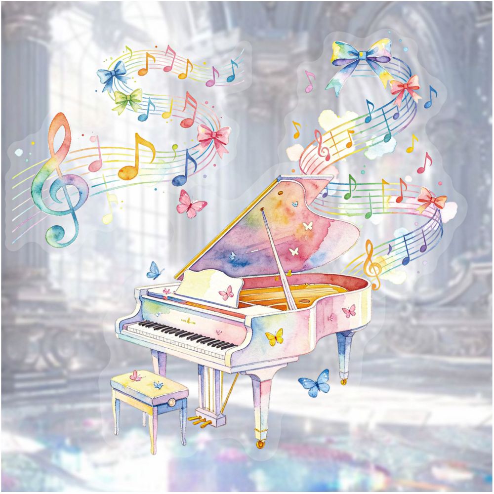 Music Theme PET Stickers 20 Sheets 6 Designs image 2