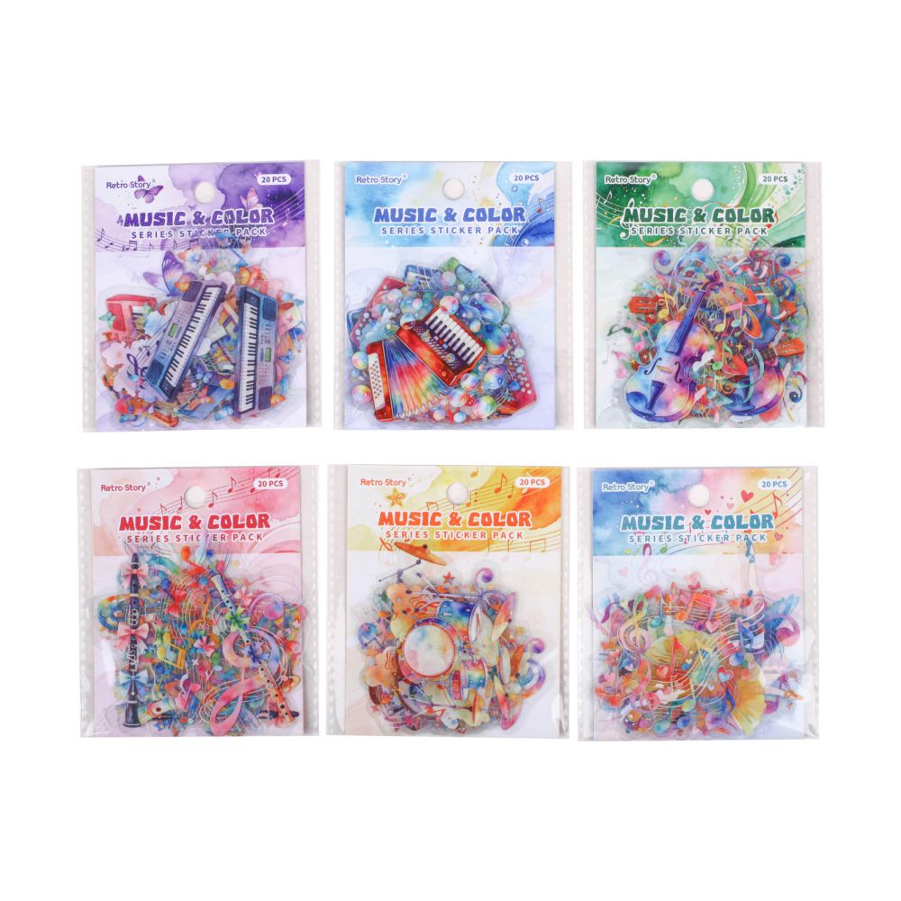 Music Theme PET Stickers 20 Sheets 6 Designs image 4